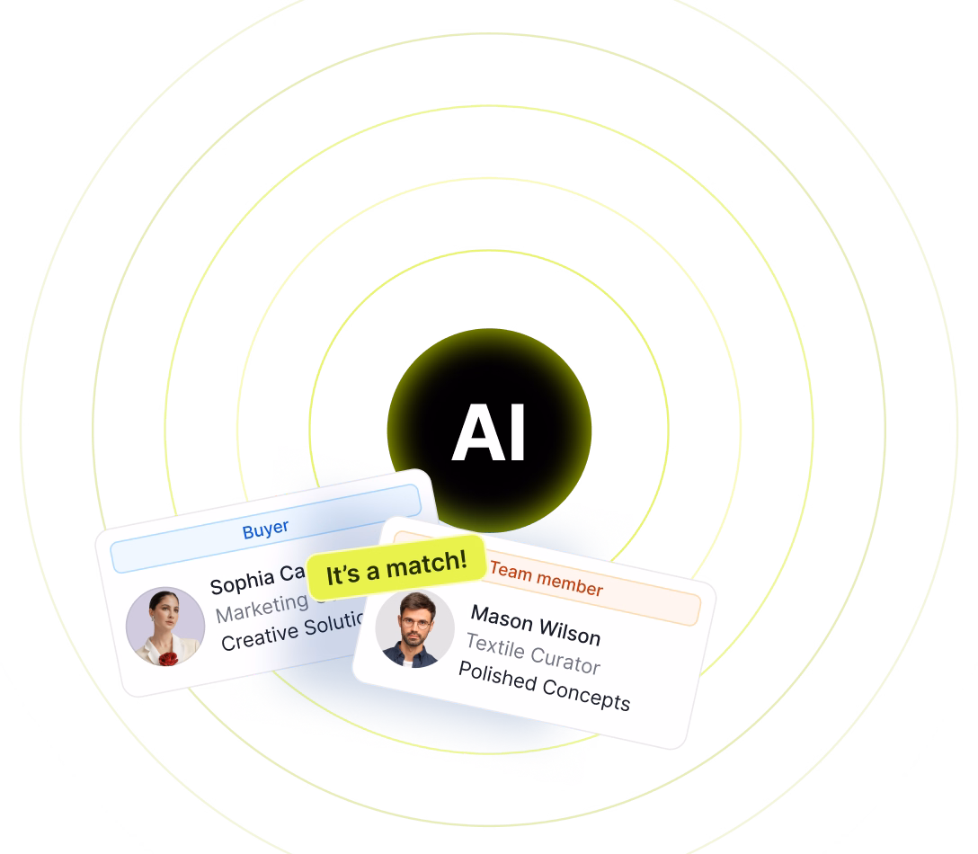 AI-powered algorithm analyzing participant data and creating optimal match pairings